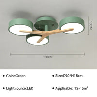 Lustre Nordique Macaron LED en Bois pour une Décoration Intérieure Élégante