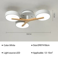 Lustre Nordique Macaron LED en Bois pour une Décoration Intérieure Élégante