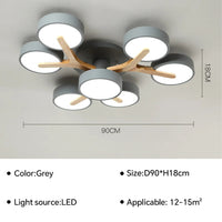 Lustre Nordique Macaron LED en Bois pour une Décoration Intérieure Élégante