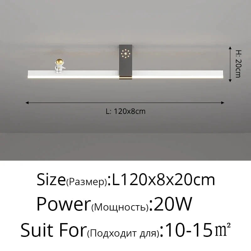 Lustre Nordique Minimaliste Bande LED Créative et Personnalisée | Marco Lucetti Blanc Noir L120cm / 3 couleurs sans télécommande