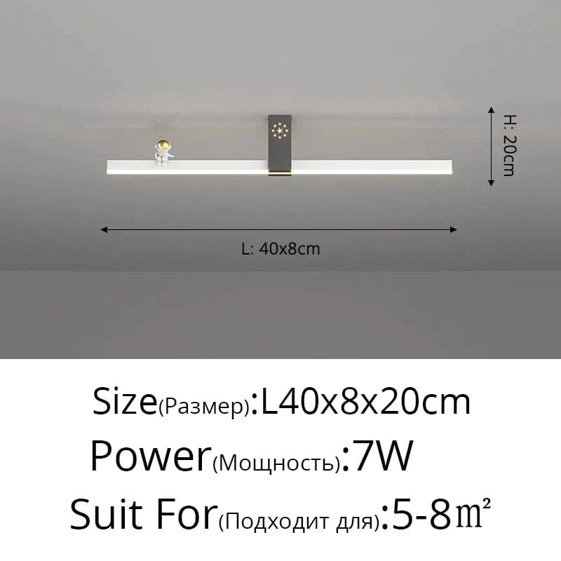 Lustre Nordique Minimaliste Bande LED Créative et Personnalisée | Marco Lucetti Blanc Noir L40cm / 3 couleurs sans télécommande