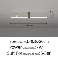 Lustre Nordique Minimaliste Bande LED Créative et Personnalisée | Marco Lucetti Blanc Noir L40cm / 3 couleurs sans télécommande