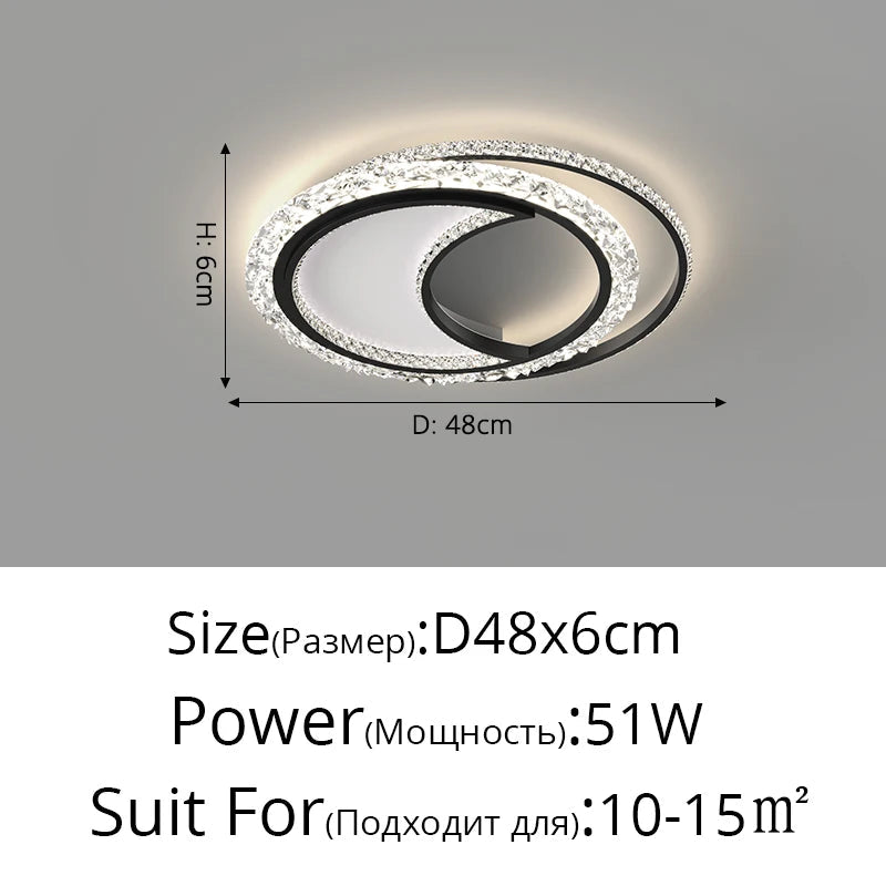 Lustre nordique minimaliste en acrylique LED or moderne - Édition Prestige