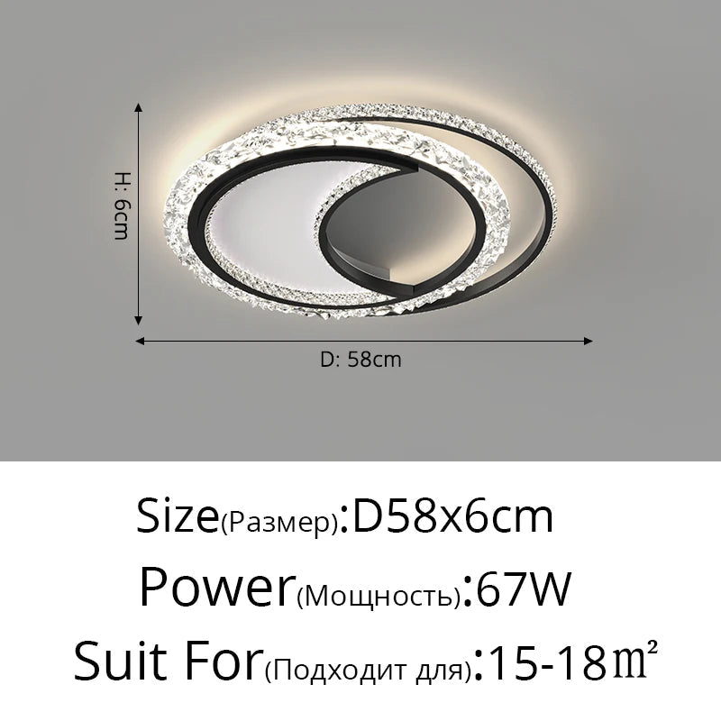 Lustre nordique minimaliste en acrylique LED or moderne - Édition Prestige