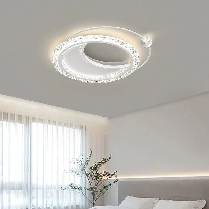 Lustre nordique minimaliste en acrylique LED or moderne - Édition Prestige | Marco Lucetti