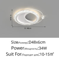 Lustre nordique minimaliste en acrylique LED or moderne - Édition Prestige | Marco Lucetti B Blanc D48x6cm 34W / 3 couleurs sans télécommande