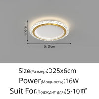 Lustre nordique minimaliste en acrylique LED or moderne - Édition Prestige | Marco Lucetti C Or D25x6cm 16W / 3 couleurs sans télécommande