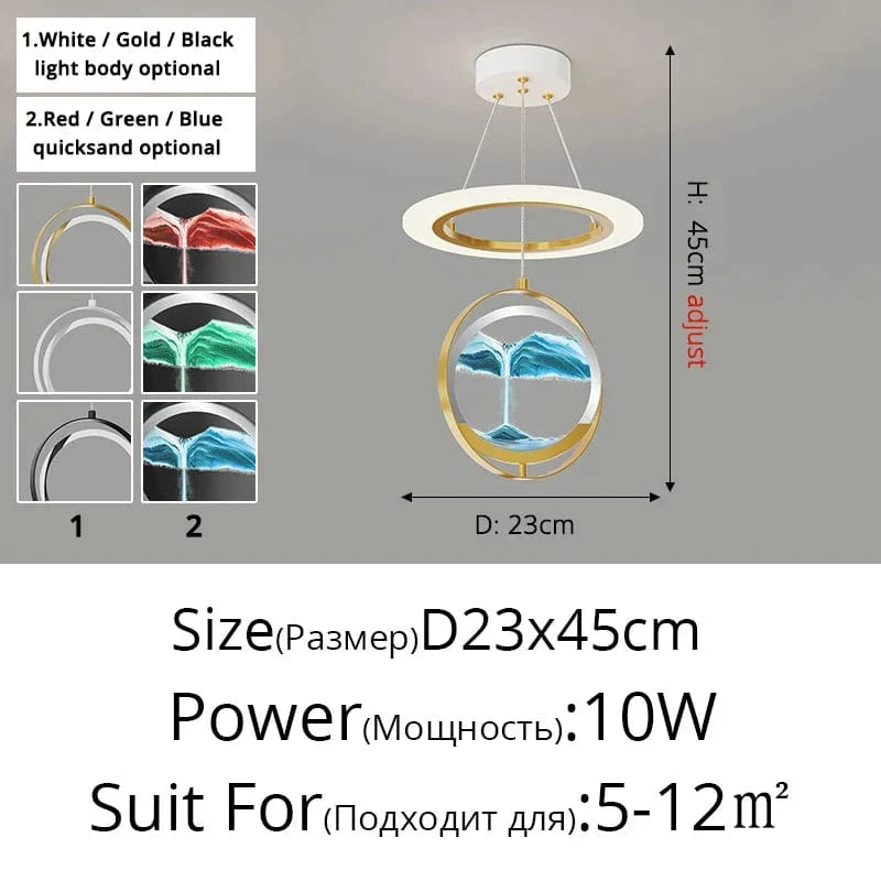 Lustre Nordique Minimaliste Moderne - Petits Sables Mouvants | Marco Lucetti Style C D23x45cm 10W / Corps de lampe doré / 3 couleurs sans télécommande