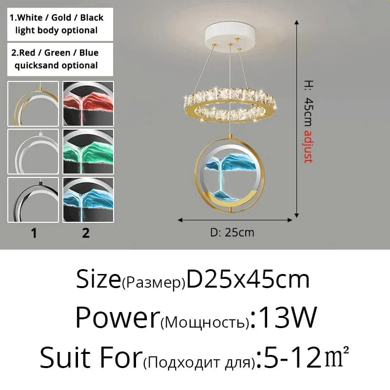 Lustre Nordique Minimaliste Moderne - Petits Sables Mouvants | Marco Lucetti Style E D25x45cm 13W / Corps de lampe doré / 3 couleurs sans télécommande