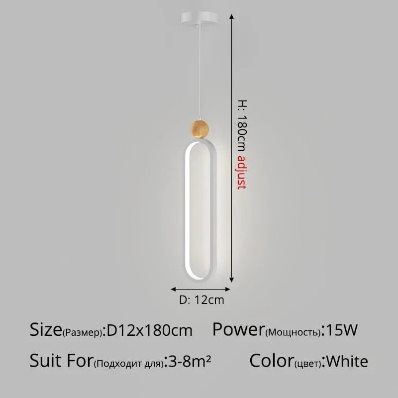 Lustre nordique minimaliste pour restaurant et bar | Marco Lucetti DBlanc D12x180cm 15W / Blanc froid