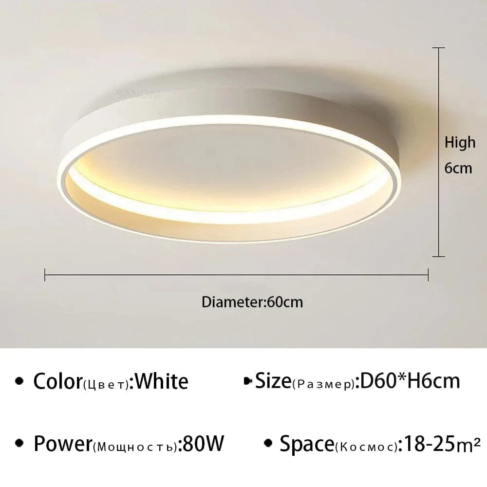 Lustre Nordique Moderne à LED pour un Intérieur Décoratif | Marco Lucetti Blanc 60cm / Blanc froid (pas de RC)