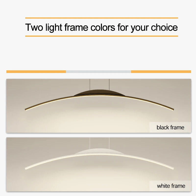  Lustre nordique moderne avec bande incurvée pour salon et salle à manger | Marco Lucetti