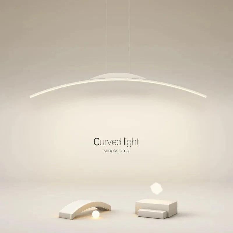  Lustre nordique moderne avec bande incurvée pour salon et salle à manger | Marco Lucetti