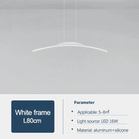  Lustre nordique moderne avec bande incurvée pour salon et salle à manger | Marco Lucetti Blanc L80cm / Lumière froide