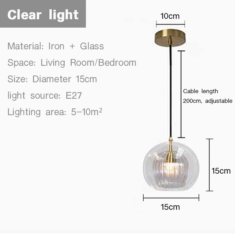 Suspension design nordique en verre - Collection Boule Moderne