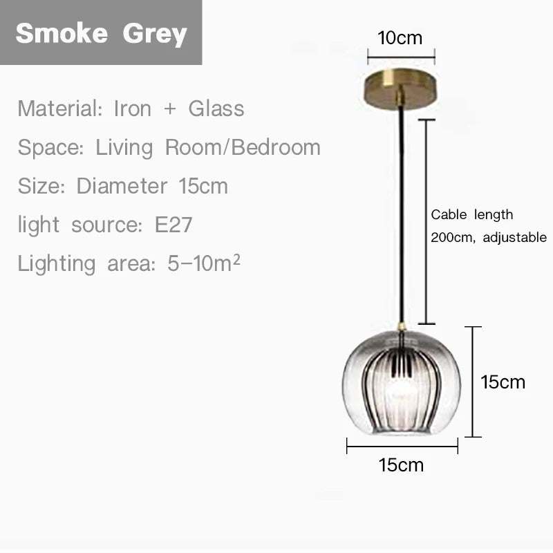 Suspension design nordique en verre - Collection Boule Moderne