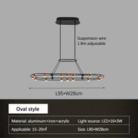  Lustre Nordique Moderne LED Circulaire De Luxe Haricot Duplex | Marco Lucetti Style ovale / Lumière froide