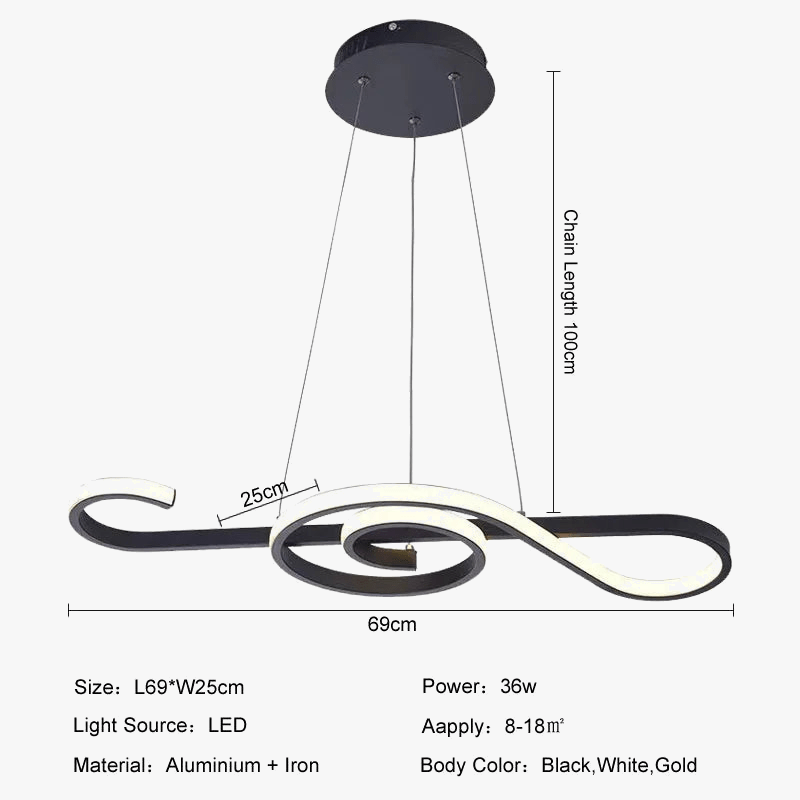 Lustre Nordique Moderne LED pour Décoration Intérieure - Élégance Scandinave | Marco Lucetti