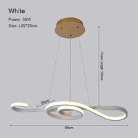 Lustre Nordique Moderne LED pour Décoration Intérieure - Élégance Scandinave | Marco Lucetti Blanc / 36W / Blanc chaud | CHINE