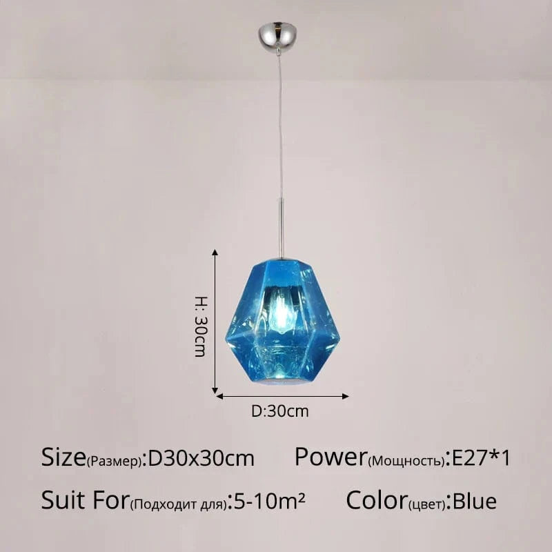 Lustre Nordique Moderne pour Bar Restaurant Café Créatif - Éclat Scandinave | Marco Lucetti A Bleu D30x30cm