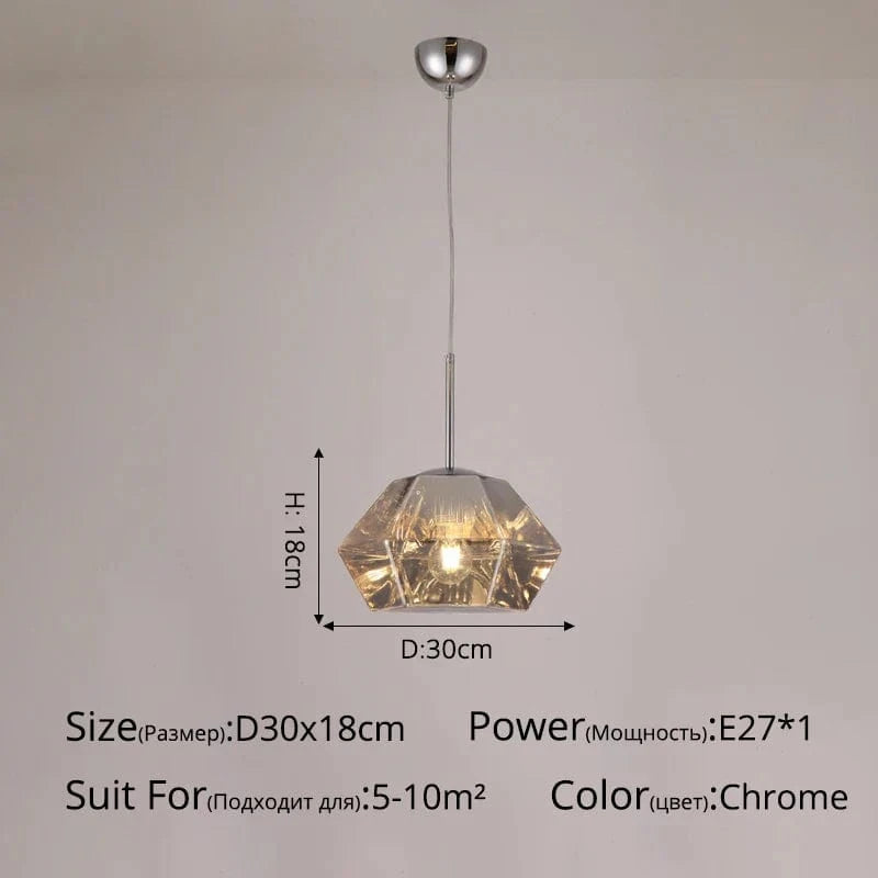 Lustre Nordique Moderne pour Bar Restaurant Café Créatif - Éclat Scandinave | Marco Lucetti B argent D30x18cm