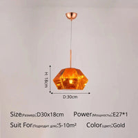 Lustre Nordique Moderne pour Bar Restaurant Café Créatif - Éclat Scandinave | Marco Lucetti B or rose D30x18cm