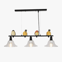 Lustre Nordique Pastorale Fer Verre Résine Oiseau - Salle à Manger Salon Blanc/Noir - Atmosphère Chic | Marco Lucetti