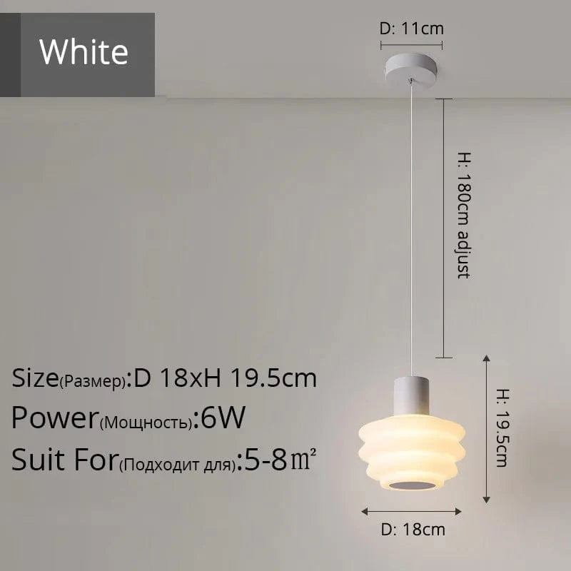 Lustre Nordique Petit Chevet Créatif Pour Un Salon Moderne et Chic | Marco Lucetti DG5109 Blanc D18cm