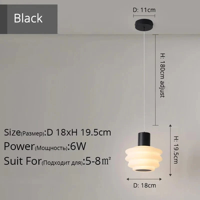 Lustre Nordique Petit Chevet Créatif Pour Un Salon Moderne et Chic | Marco Lucetti DG5109 Noir D18cm