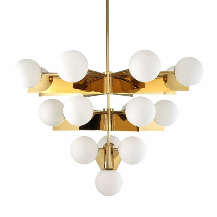 Lustre Nordica Gold Plated en Métal avec LED G9, Luminaire en Verre Globe pour Éclairage Intérieur