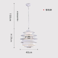 Lustre nordique postmoderne en aluminium pour loft. | Marco Lucetti Argent