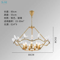 Lustre Nordique Postmoderne en Cuivre avec Design d'Oiseau Créatif - Collection Aviary | Marco Lucetti Jaune