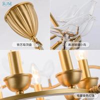 Lustre Nordique Postmoderne en Cuivre avec Design d'Oiseau Créatif - Collection Aviary | Marco Lucetti Jaune