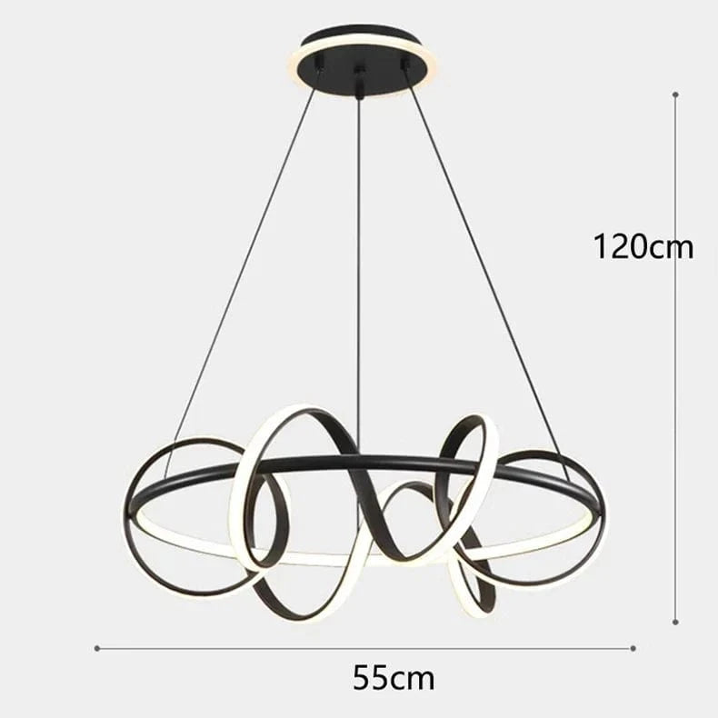 Lustre nordique pour un éclairage intérieur élégant. | Marco Lucetti Noir / Gradation à distance RC