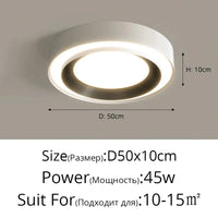 Lustre Nordique Qiyimei : Éclairage Intérieur Lumière Circulaire | Marco Lucetti C 50cm 45w / Blanc froid, pas de télécommande