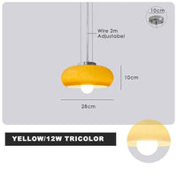 Lustre Nordique Rétro Bauhaus en Métal et Verre - Élégance Scandinave | Marco Lucetti Jaune-12W Tricolore