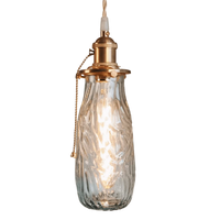 Lustre nordique rétro en laiton avec interrupteur tirage. | Marco Lucetti