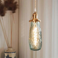 Lustre nordique rétro en laiton avec interrupteur tirage. | Marco Lucetti Vert clair / 4W (Max100W) / Blanc chaud