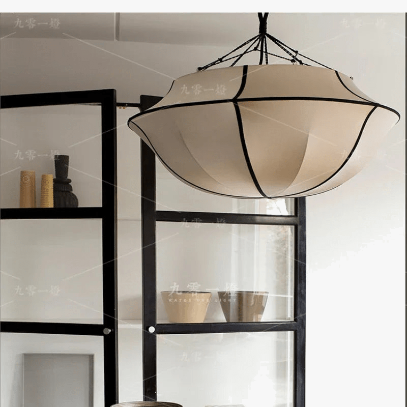 Lustre Nordique Rétro en Tissu Français Médiéval - Suspension Lumineuse pour Salon, Chambre ou Salle à Manger | Marco Lucetti