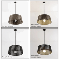 Lustre nordique Sandyha : Corde tissée et lampes LED suspendues. | Marco Lucetti