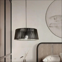 Lustre nordique Sandyha : Corde tissée et lampes LED suspendues. | Marco Lucetti