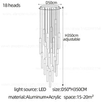 Lustre Nordique Suspendu Design pour Penthouse Villa | Marco Lucetti 18 têtes / Noir / Lumière blanche