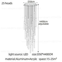 Lustre Nordique Suspendu Design pour Penthouse Villa | Marco Lucetti 25 têtes / Noir / Lumière blanche