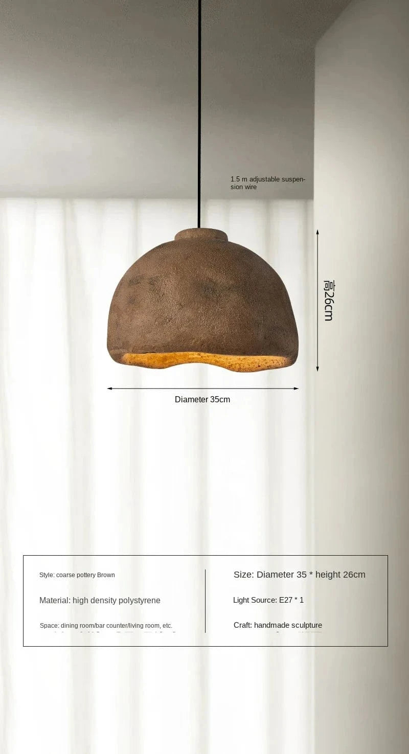 Lustre Nordique Wabi-sabi Élégant | Marco Lucetti A-Marron-D35cm / Blanc froid, pas de télécommande