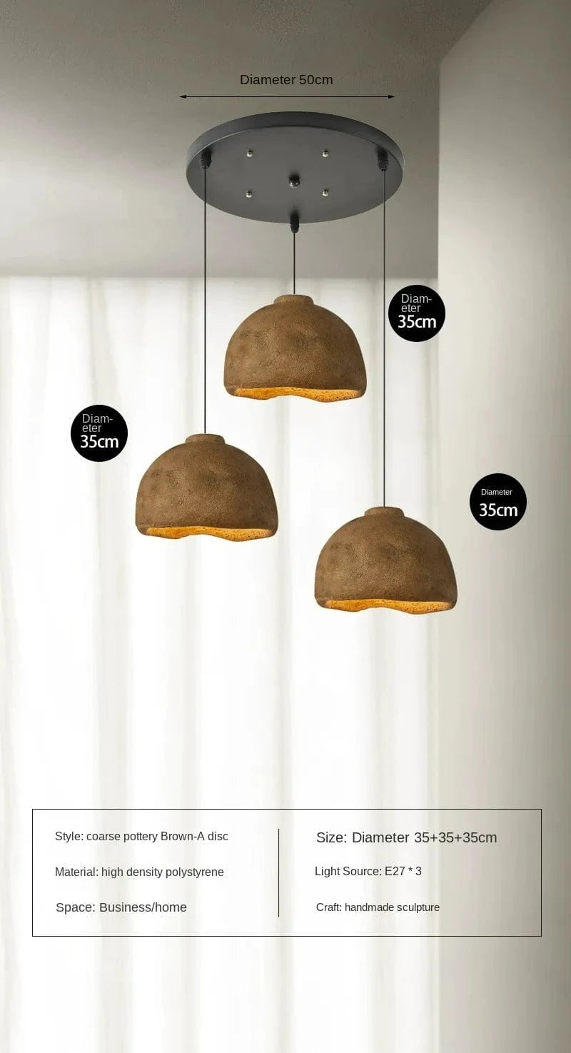 Lustre Nordique Wabi-sabi Élégant | Marco Lucetti C-Marron-D35cm / Blanc froid, pas de télécommande