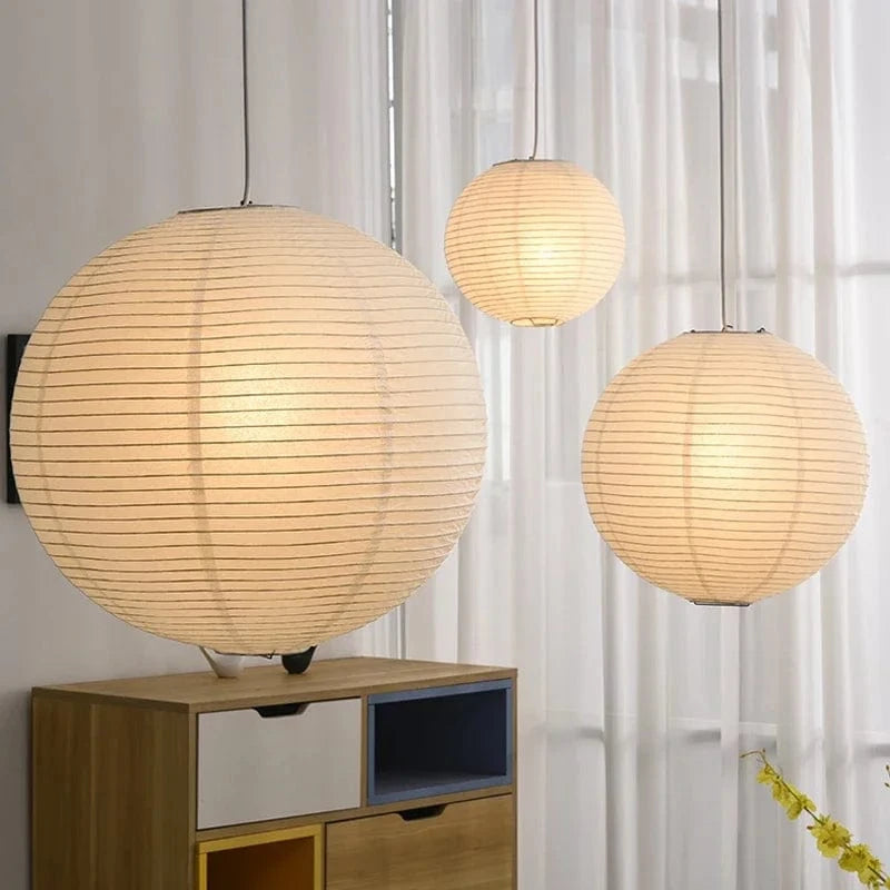 Lustre Nordique Wabi Sabi en Papier de Riz LED Rond - Édition Spéciale | Marco Lucetti