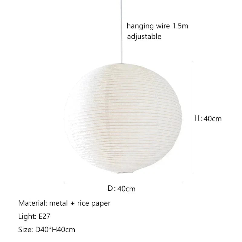 Lustre Nordique Wabi Sabi en Papier de Riz LED Rond - Édition Spéciale | Marco Lucetti D40cm / Lumière blanche