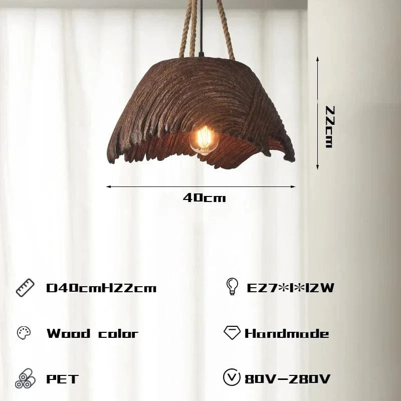 Lustre Nordique Wabi Sabi Imitation Bois Design Exclusif - Décoration Maison | Marco Lucetti Couleur du bois / 3 lumières interchangeables