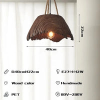 Lustre Nordique Wabi Sabi Imitation Bois Design Exclusif - Décoration Maison | Marco Lucetti Couleur du bois / 3 lumières interchangeables