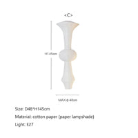 Lustre Nordique Wabi Sabi Vent Papier de Riz Suspension LED Lumières | Marco Lucetti C1 / Blanc chaud